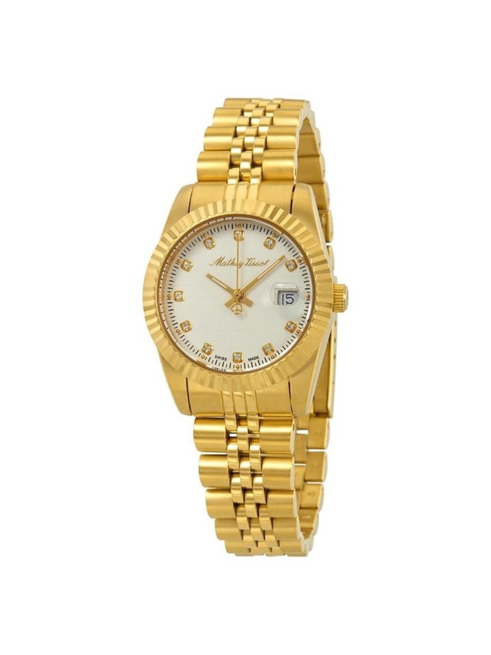 NWT Mathey-Tissot Mathey III Quartz Crystal White Dial Ladies Watch
